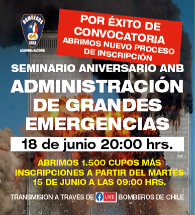 Nuevo proceso de inscripción para Seminario “Administración de grandes emergencias”