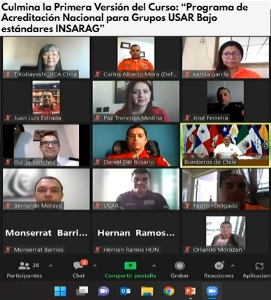 Culmina I versión del Programa de Acreditación Nacional para grupos USAR bajo estándares INSARAG